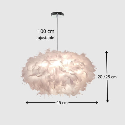 Suspension plume blanche – Design aérien et moderne