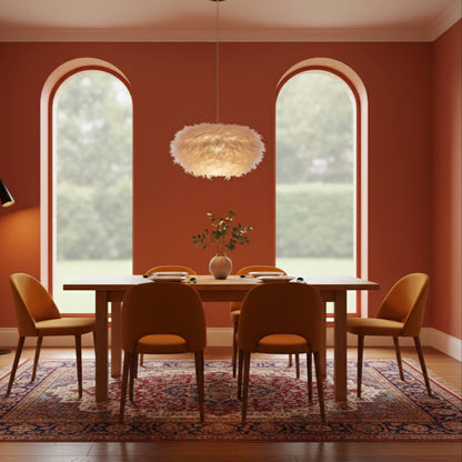 Suspension plume blanche – Design aérien et moderne