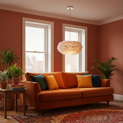 Suspension plume blanche – Design aérien et moderne