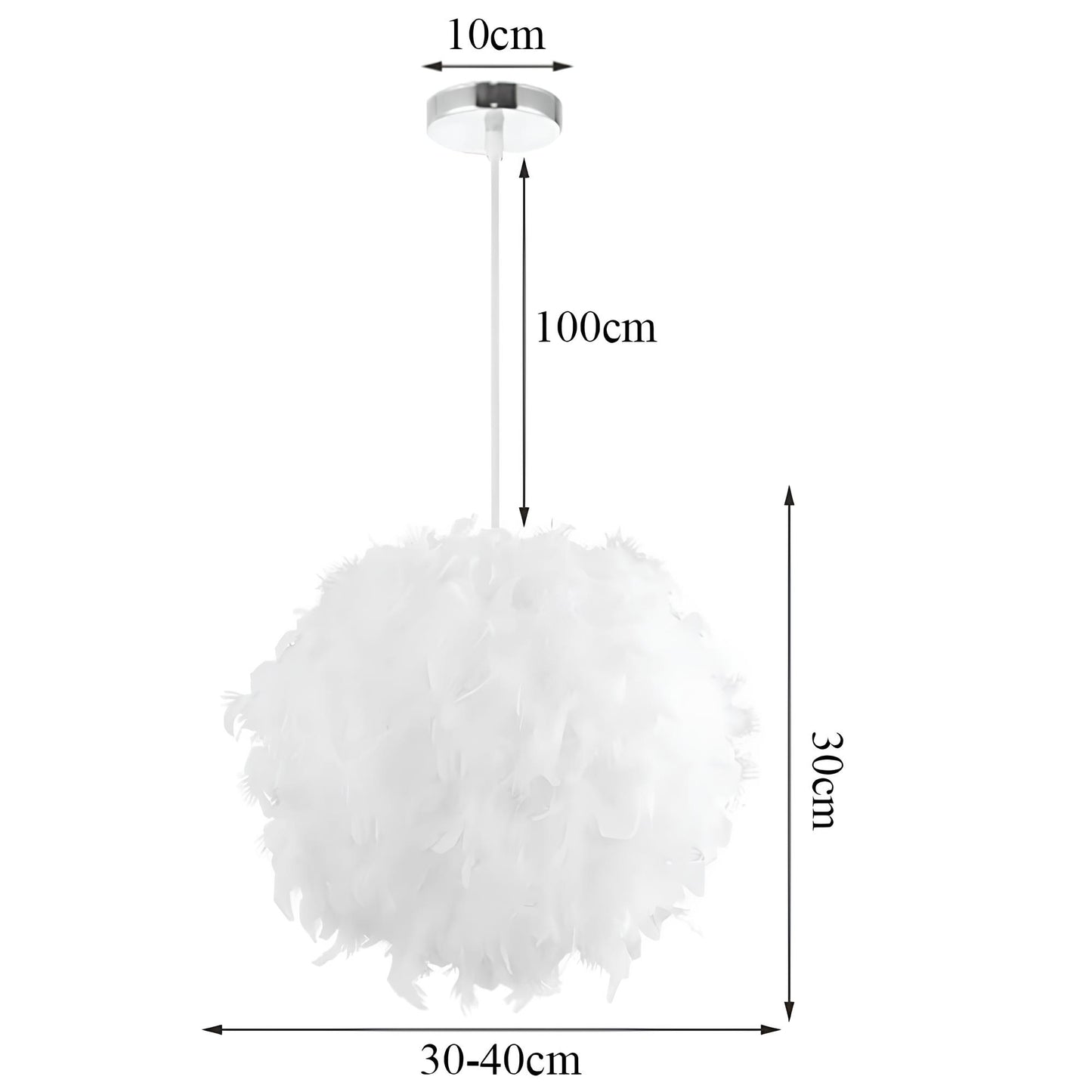 Suspension plume blanche – Luminaire moderne et chaleureux