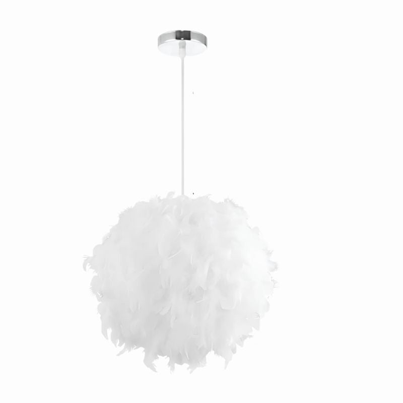 Suspension plume blanche – Luminaire moderne et chaleureux