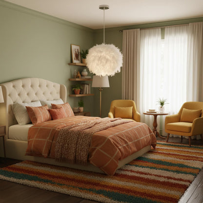 Suspension plume blanche – Luminaire moderne et chaleureux