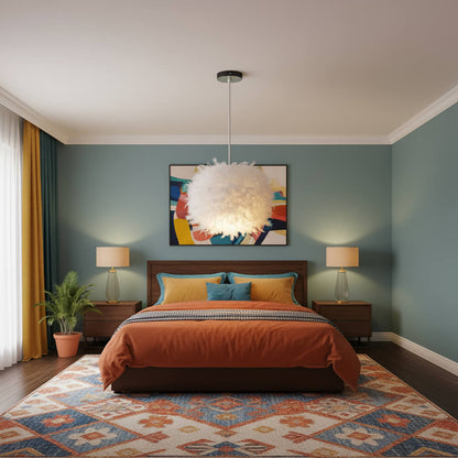 Suspension plume blanche – Luminaire moderne et chaleureux