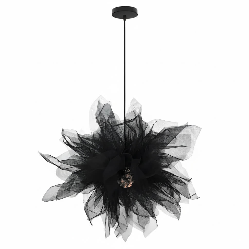 Suspension plume – Design aérien en noir ou blanc