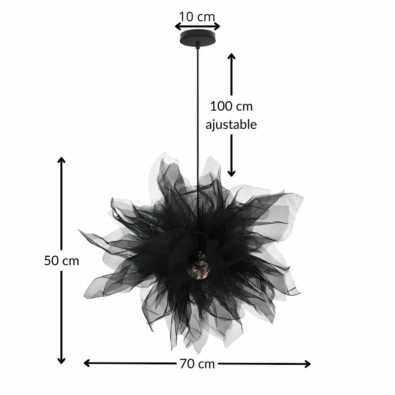 Suspension plume – Design aérien en noir ou blanc