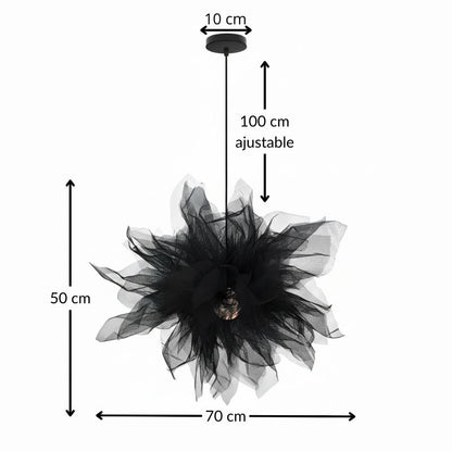 Suspension plume – Design aérien en noir ou blanc