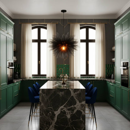 Suspension plume – Design aérien en noir ou blanc