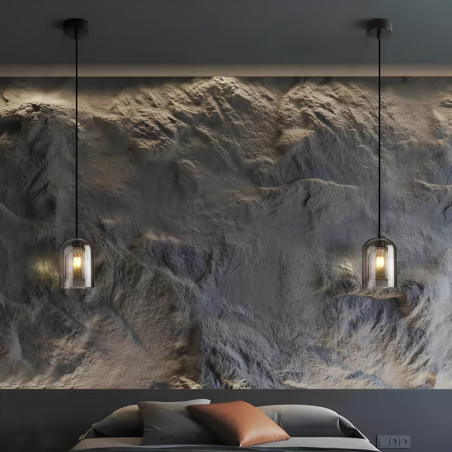 Suspension rétro en verre