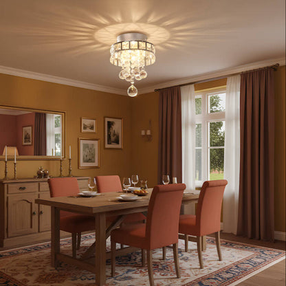 Suspension salle à manger en cristal – Lumière chaleureuse