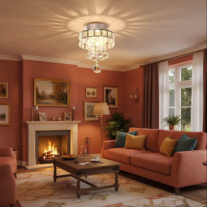 Suspension salle à manger en cristal – Lumière chaleureuse