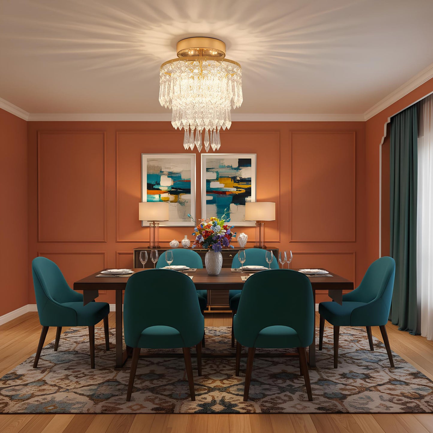 Suspension salle à manger moderne en cristal