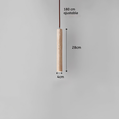 Suspension tube bois et pierre – Élégance japonaise et modernité rétro