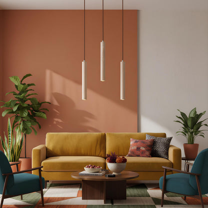 Suspension tube bois et pierre – Élégance japonaise et modernité rétro