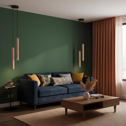 Suspension tube bois et pierre – Élégance japonaise et modernité rétro