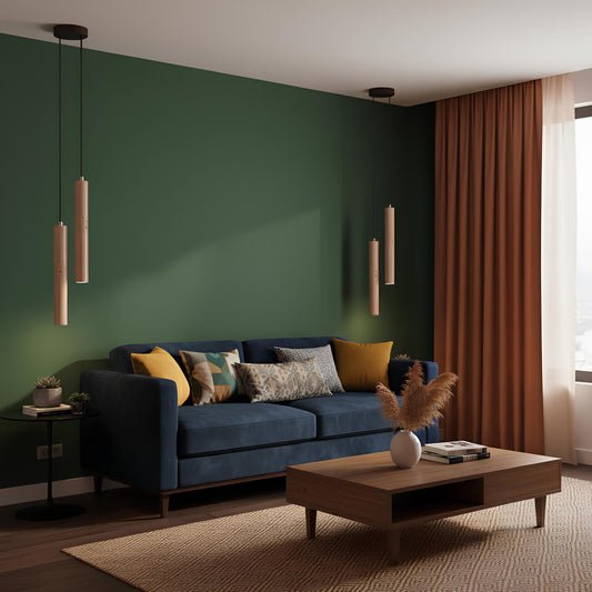 Suspension tube bois et pierre – Élégance japonaise et modernité rétro