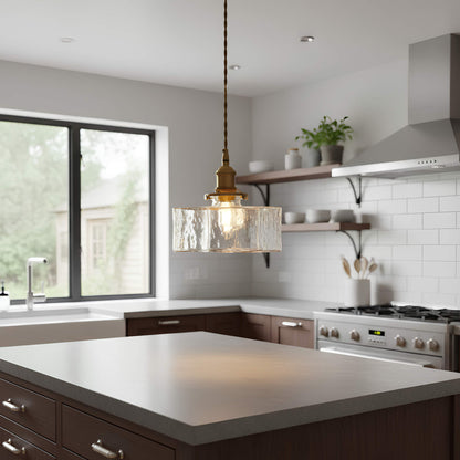 Suspension verre doré