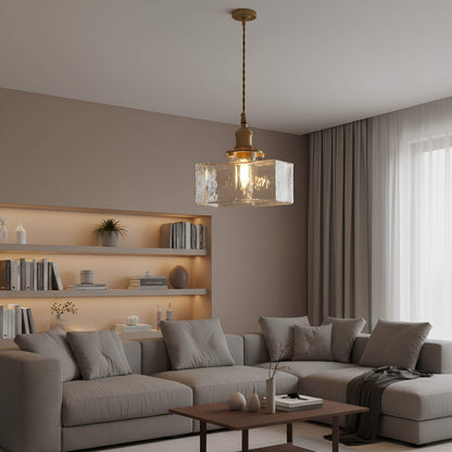 Suspension verre doré