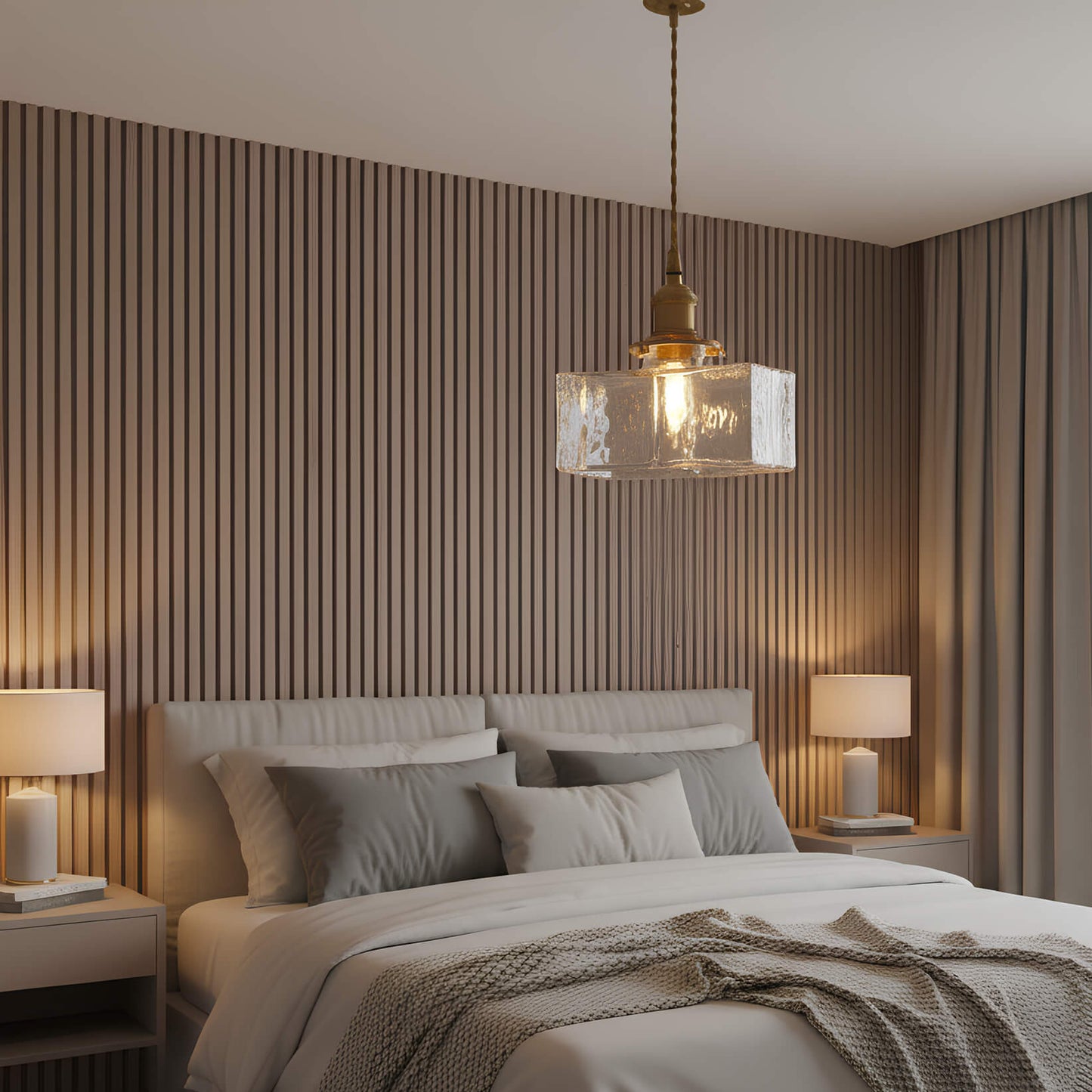 Suspension verre doré