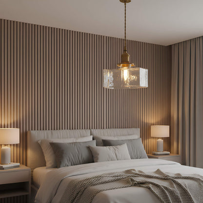 Suspension verre doré