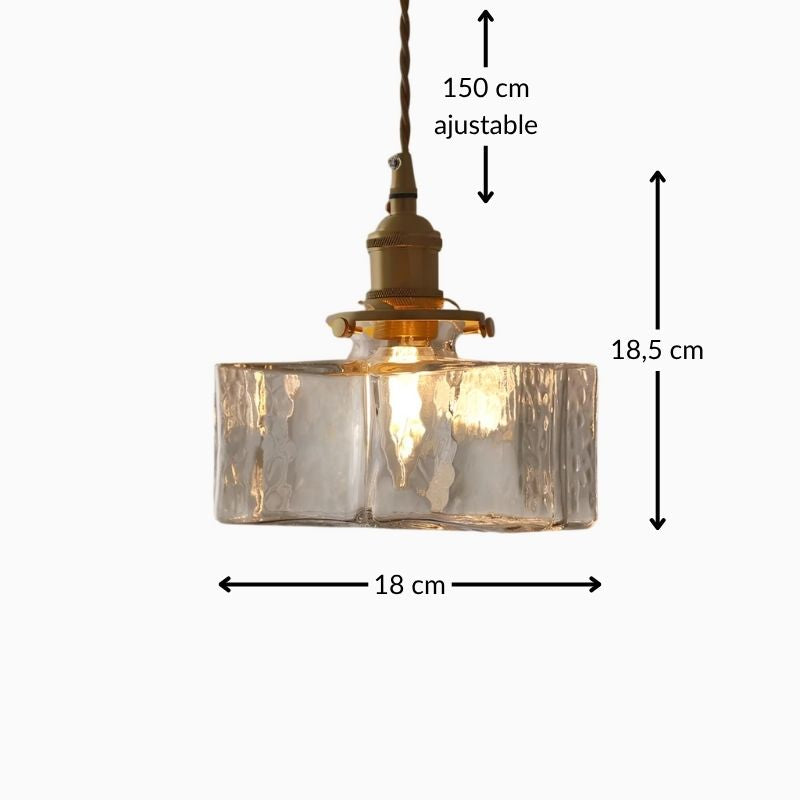 Suspension verre doré