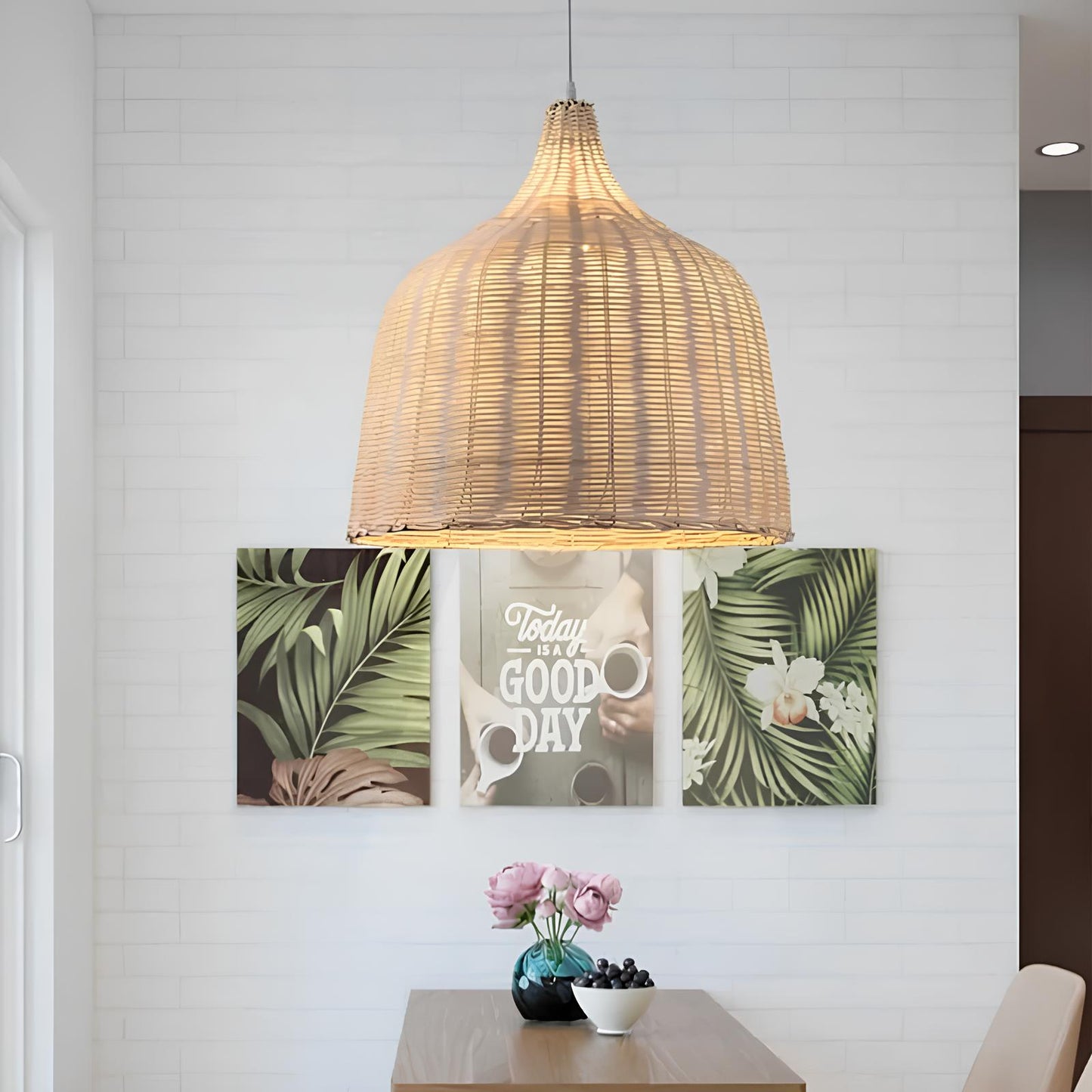 Suspension vintage en bambou