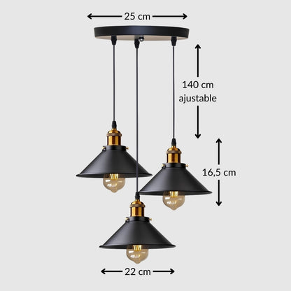 Suspension vintage en métal