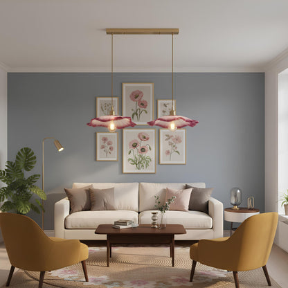 Suspension vintage en verre – Lampe florale