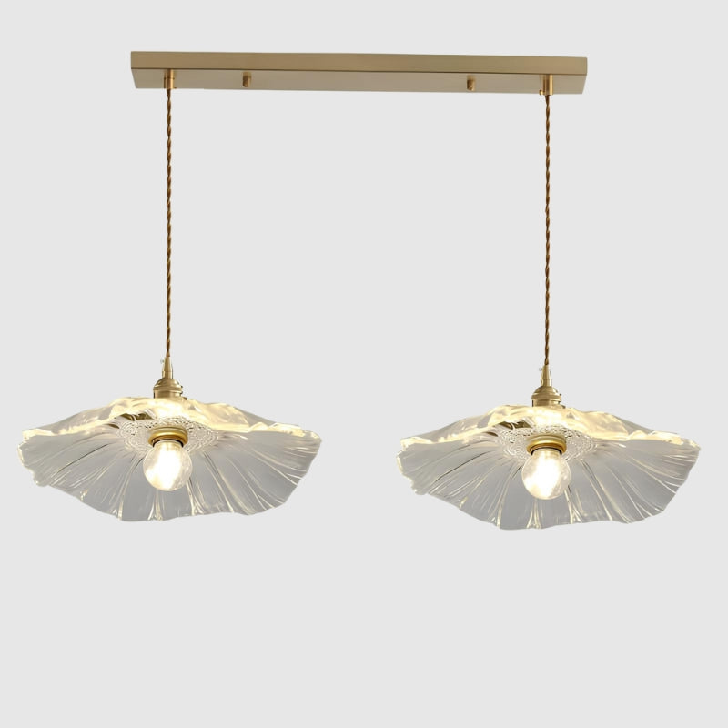 Suspension vintage en verre – Lampe florale