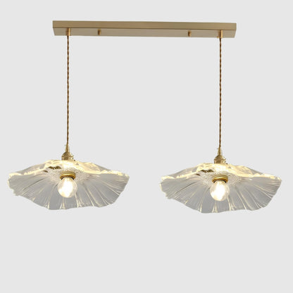 Suspension vintage en verre – Lampe florale