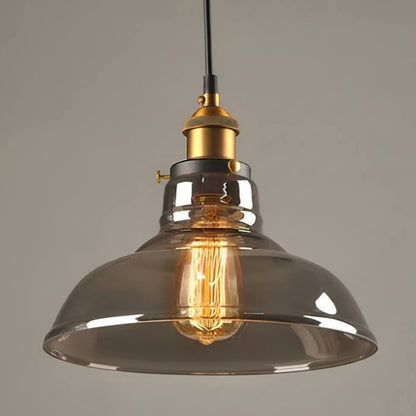 Suspension vintage en verre transparent – Design arrondi 20 cm