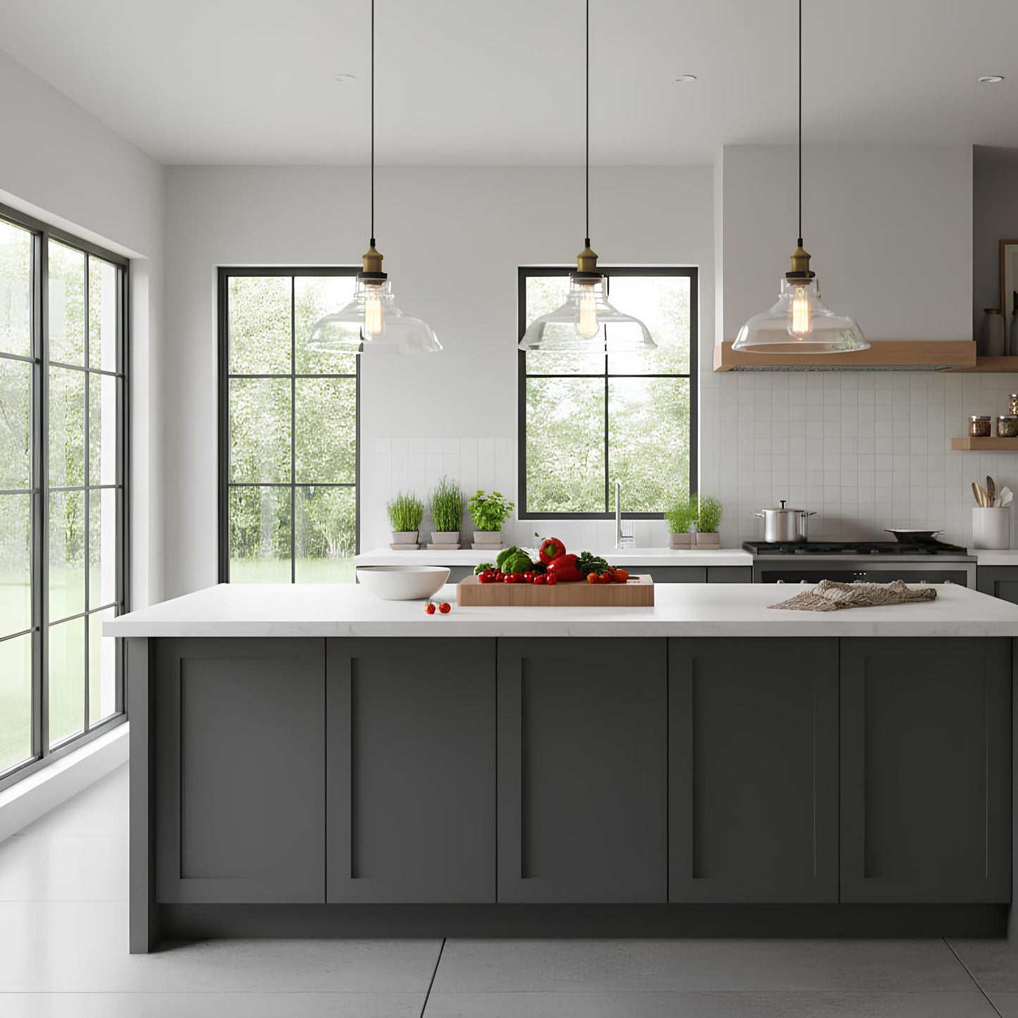 Suspension vintage en verre transparent – Design arrondi 20 cm