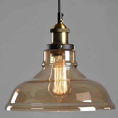 Suspension vintage en verre transparent – Design arrondi 20 cm