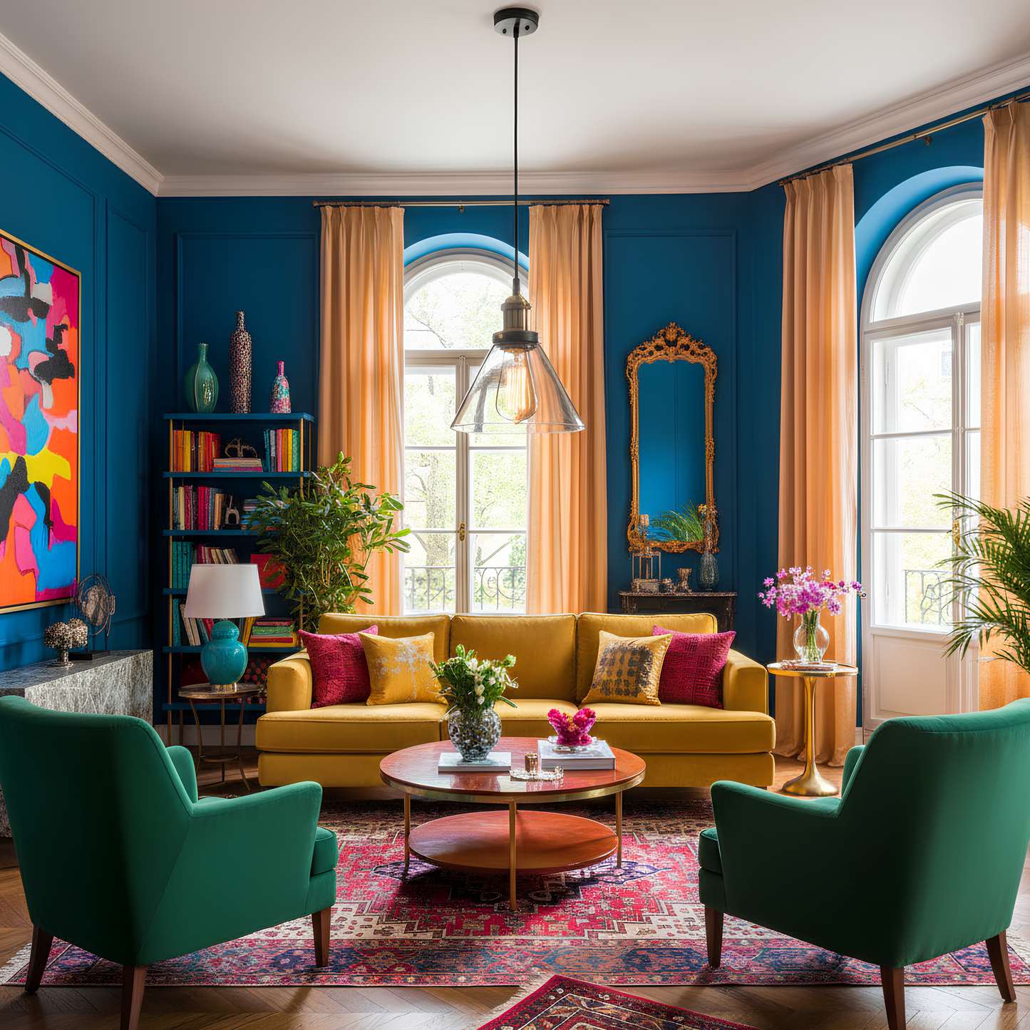 Suspension vintage en verre transparent – Design conique intemporel