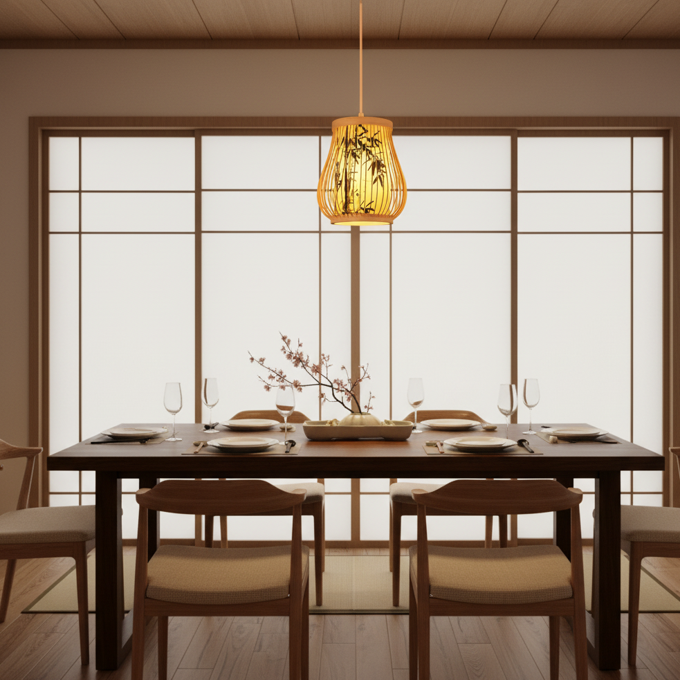 Suspension bambou chinoise – Luminaire traditionnel