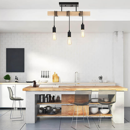 Suspension en bois vintage